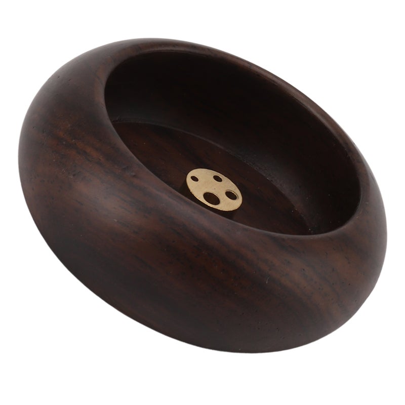 Incense Holder for Sticks Wooden Copper Small Round Incense Aromatherapy Plate for Tea Ceremony Home Decor A - Image 1