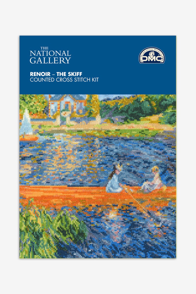 DMC طقم التطريز المتقاطع DMC رينوار القارب يشمل خيوط قطنية مفككة قماش أيدا 14 عد وخرائط التطريز المتقاطع وإبرة وتعليمات كاملة