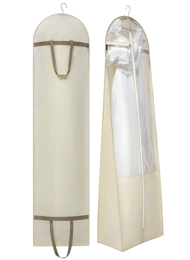 ANZORG 70" Bridal Wedding Dress Bag for Long Gowns Travel Garment Bag for Prom Evening Dress Petticoat With 15.7" Gusset (BEIGE) - Image 1