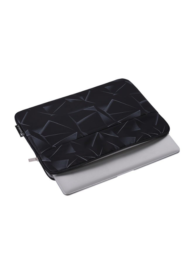RAHALA Sleeve - RS-010 Elevate your laptop protection with the sleek and modern Rahala RS-010 Laptop Sleeve. Designed for the contemporary professional and student, this sleeve combines superior protection with a distinctive, geometric style. The subtle yet striking black-on-black geometric pattern adds a sophisticated edge to your daily carry. - Image 5