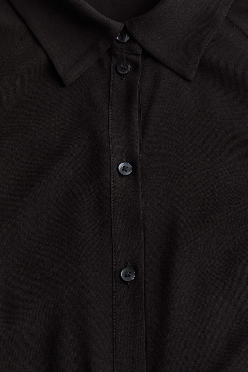 اتش اند ام فستان بتصميم قميص بأكمام منفوخة