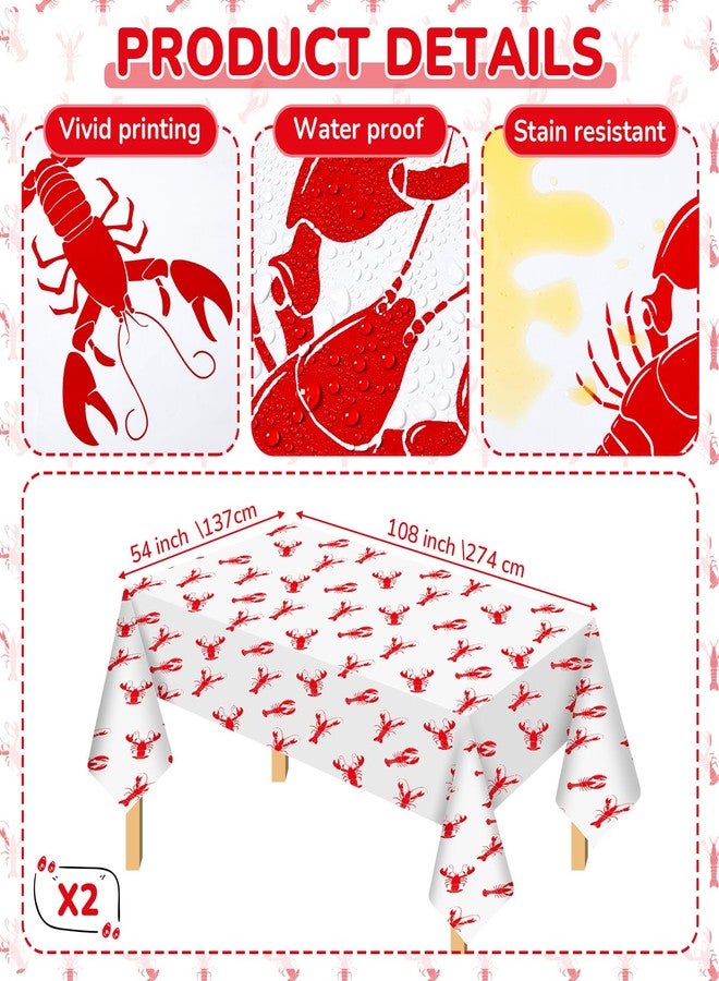 Flutesan 2 Pcs Crawfish Tablecloth 2 Pcs Lobster Banner and 6 Crawfish Balloons Lobster Boil Table Covers Decorations for Birthday Party Supplies Festival Potluck Barbecue, 86 x 51 Inch - Image 3