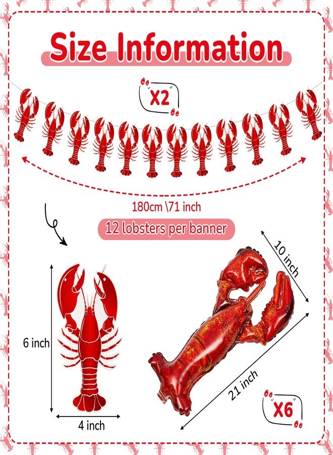 Flutesan 2 Pcs Crawfish Tablecloth 2 Pcs Lobster Banner and 6 Crawfish Balloons Lobster Boil Table Covers Decorations for Birthday Party Supplies Festival Potluck Barbecue, 86 x 51 Inch - Image 2