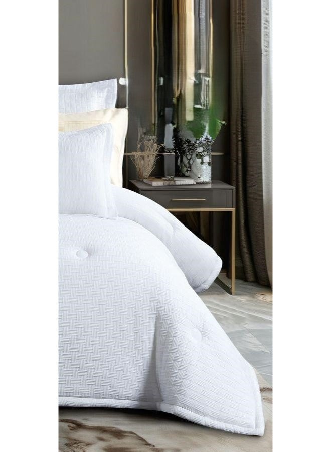 MARK Microfiber Embossed Design Single Bed Quilt Set 170*220cm - Image 4