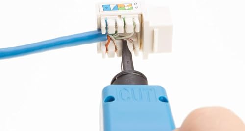 SATMAXIMUM Cat5e Keystone Ethernet Wall Jack Punch Down UTP 45-Degree (Easier Termination Than 90-Degree), RJ45 Slim Profile Speed Termination Green 45° Angled (5 Pack) - Image 5