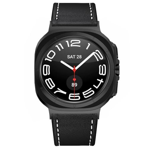 Olytop Galaxy Watch 8 Classic Band 46mm, Bands for Samsung Galaxy Watch8 40mm/44m (2025), Business Leather Wristband Replacement Strap for Men Women, Black - Image 5