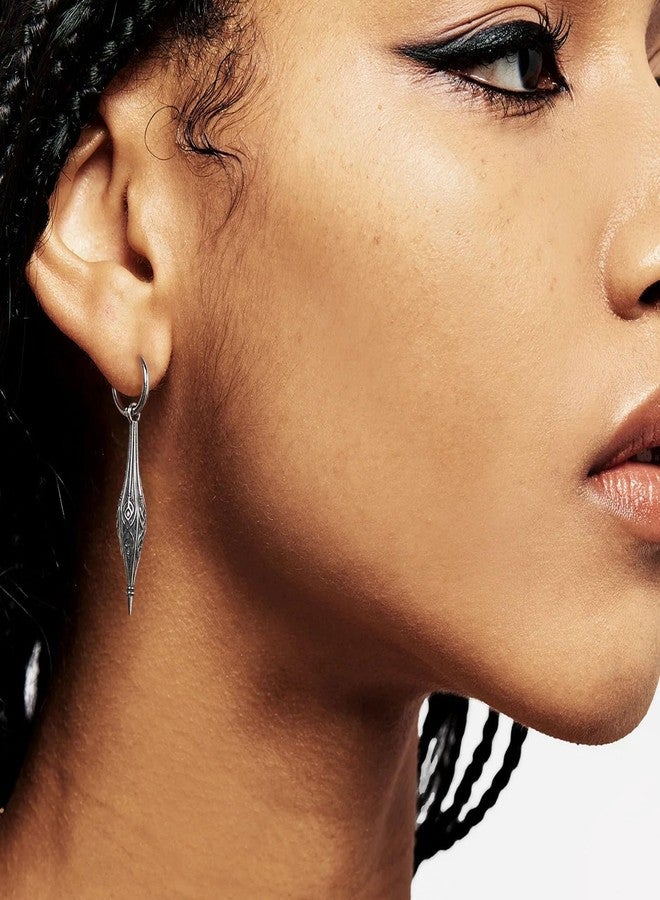 HZMAN Spike Dangle Earring for Men Retro Gothic Stainless Steel Earrings for Women - Image 3