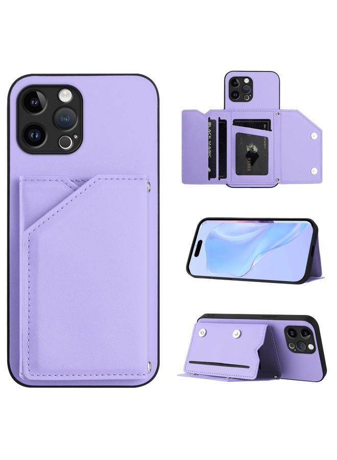 Zaboon Case For iPhone 12 Pro Skin Feel Four Card Slots Phone Case with Wrist Strap - Image 1