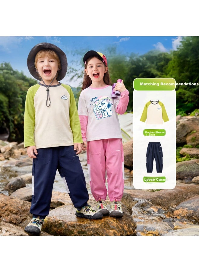 Snoopy Kids Children's Pants Boys Casual Pants Girls Mid-childhood Tapered Long Pants Cool Sports Dark Blue 100 - Image 2