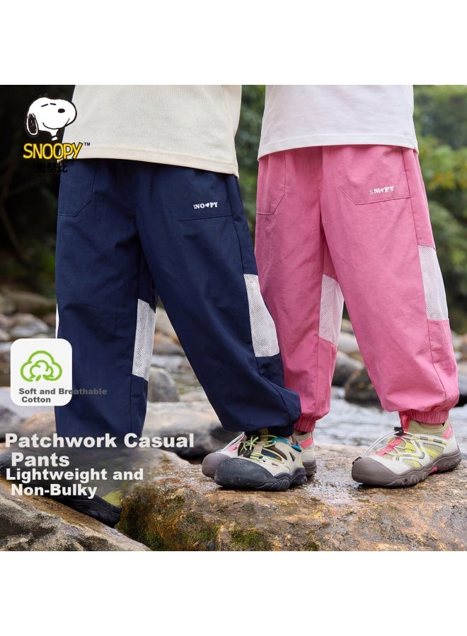 Snoopy Kids Children's Pants Boys Casual Pants Girls Mid-childhood Tapered Long Pants Cool Sports Dark Blue 100 - Image 1