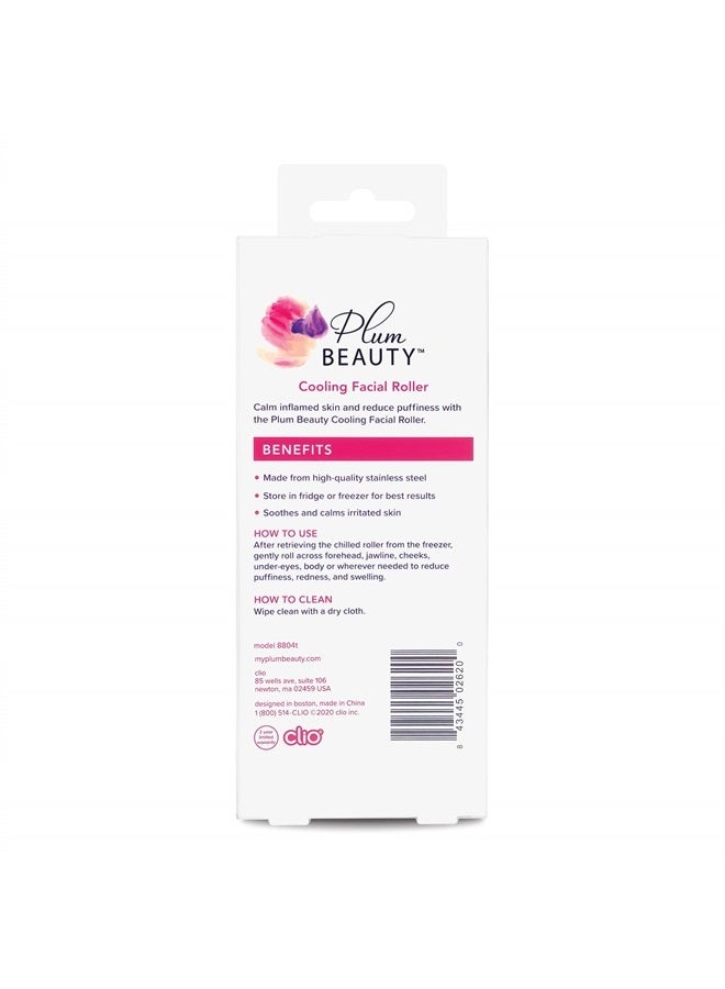 Plum Beauty Contouring Face Roller - Skin Care Face Massager Tightens & Tones Skin Appearance, Improves Complexion, and Reduces Aging & Wrinkles, Silver - Image 2