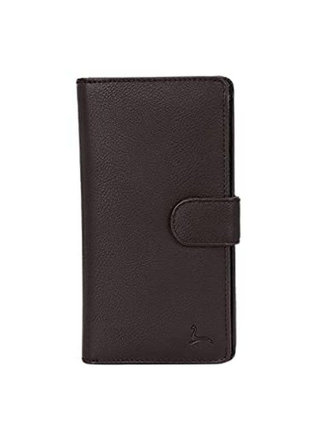 Pacific Gold Vegan Leather Slim Zipper Wallet - Gift for Women, Ladies, Girls - Color Brown - Image 1