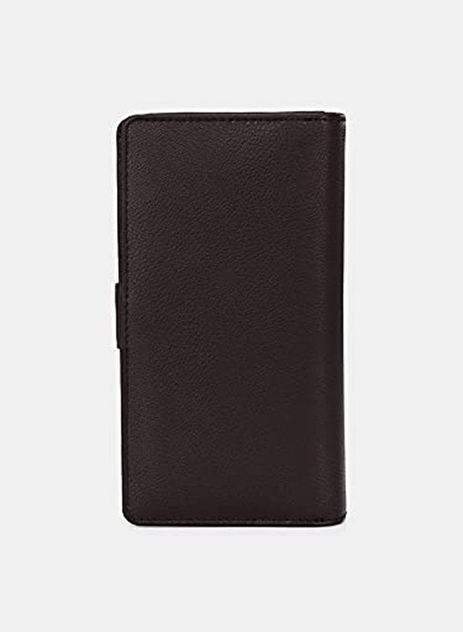 Pacific Gold Vegan Leather Slim Zipper Wallet - Gift for Women, Ladies, Girls - Color Brown - Image 2