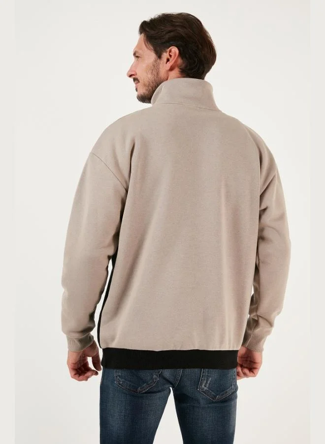 Buratti  Buratti Regular Fit Zip-Up Stand-Up Collar Fleece Lined Soft Winter Sweatshirt for Men 5905343 for Men | Best Price UAE