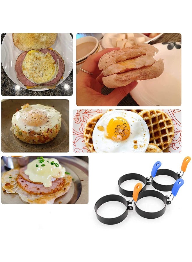 Egg Ring, Stainless Steel Egg Cooking Rings Set, Round Omelette Mold for Frying Egg English Muffins Pancake Sandwiches, Breakfast Household Mold, Muffins Pancake Sandwich Hamburger 2 Pack  - Image 5