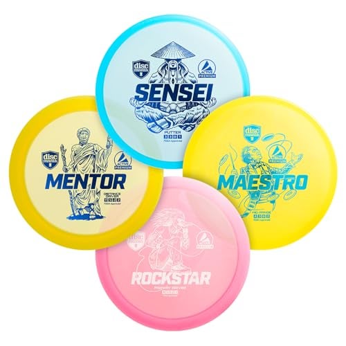 Discmania Disc Golf Starter Kit (4 Pack) | Active Premium Beginner Disc Golf Set | Sensei, Maestro, Rockstar & Mentor | Premium Plastic, Easy to Throw | Ideal Gift for New Players (Colors May Vary) - Image 1