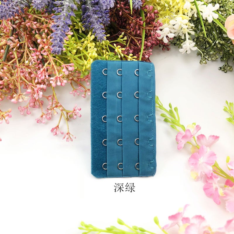 Generic Underwear extension buckle three rows of five buttons/5 rows of 9.5cm bra extension back buckle buckle many colors without packaging Dark green 