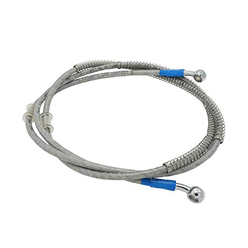LE LEFOSSI Motorcycle Braided Hydraulic Brake Oil Hose Line Pipe Cable Compatible with ATV Scooter Pit Dirt Bike Enduro Motocross Street Sport Racing Bikes，Stainless Steel，10mm Banjo Ends - 2000mm - Image 1