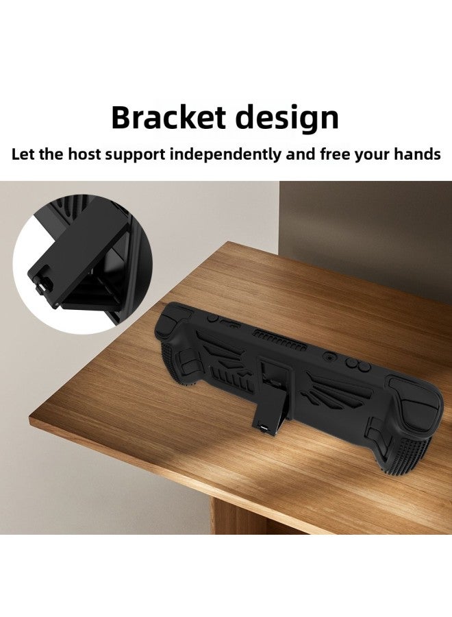 Loquat Suitable For Steam Deck V Club Handheld Protective Cover Rocker Cap Silicone on TUP + PC Bracket Dustproof And Non-slip-Product Color:V5-1 Black  - Image 4