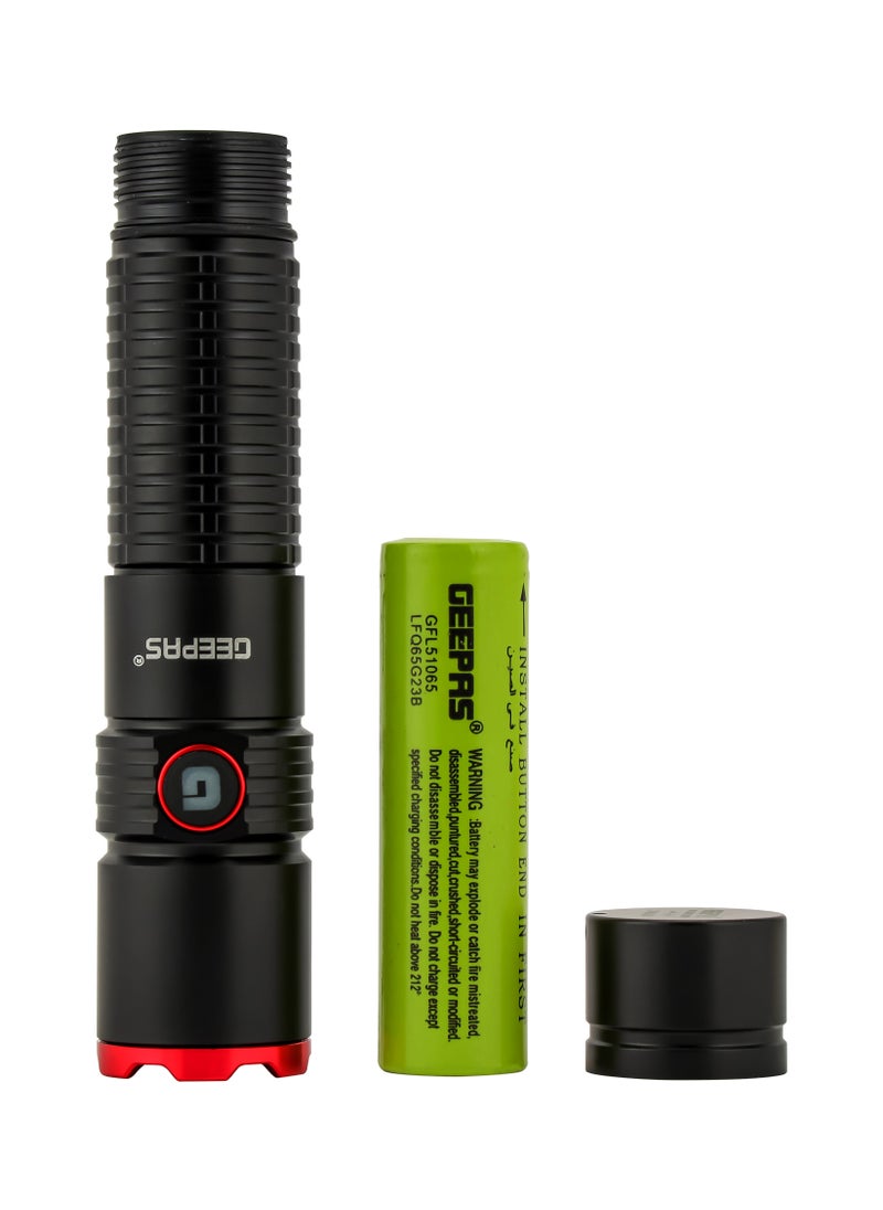 GEEPAS Pocket Size Rechargeable Led Flashlight 20 W| Type C Charging, Waterproof IPX5 |Aircraft Aluminum Body, 4000 mAH High Capacity Lithium Battery | GFL51065  - Image 4