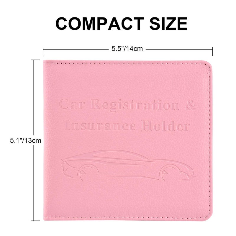 Cacturism Car Registration and Insurance Holder, Vehicle Glove Box Car Organizerï¼ŒWomen Interior Car Accessories Case for Cards, Essential Document, Driver License, Pink - Image 5