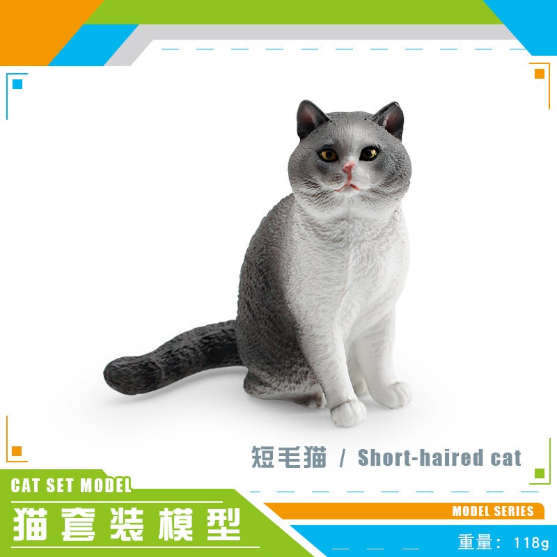 Realistic Short-haired Cat Sleeping Praying Kitten Cute Kune Kune Cat Figurine Home Decor Model Toy PL127-2332 shorthair cat 118g 