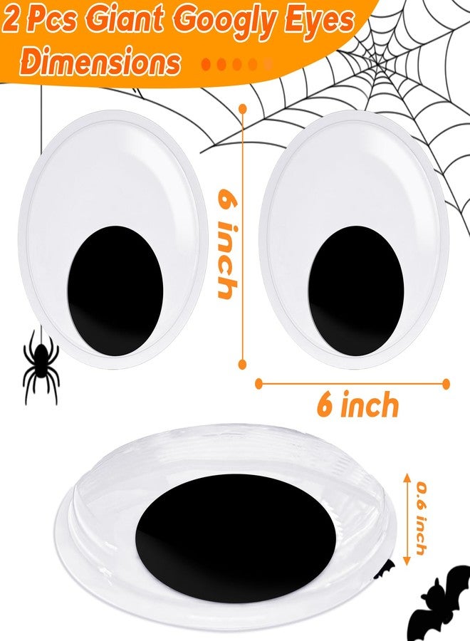 Fvcisshhu 2 Pcs 6 Inch Giant Wiggle Eyes,Large Googly Eye with Self Adhesive for DIY Crafts Ornaments,Halloween Christmas Decorations - Image 2