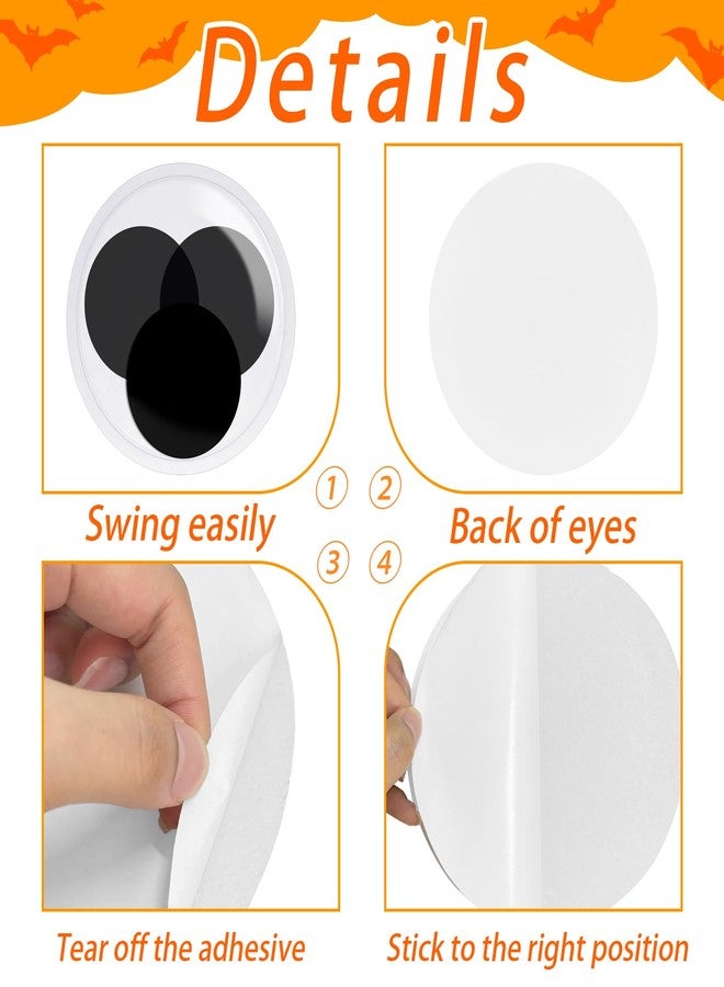 Fvcisshhu 2 Pcs 6 Inch Giant Wiggle Eyes,Large Googly Eye with Self Adhesive for DIY Crafts Ornaments,Halloween Christmas Decorations - Image 3