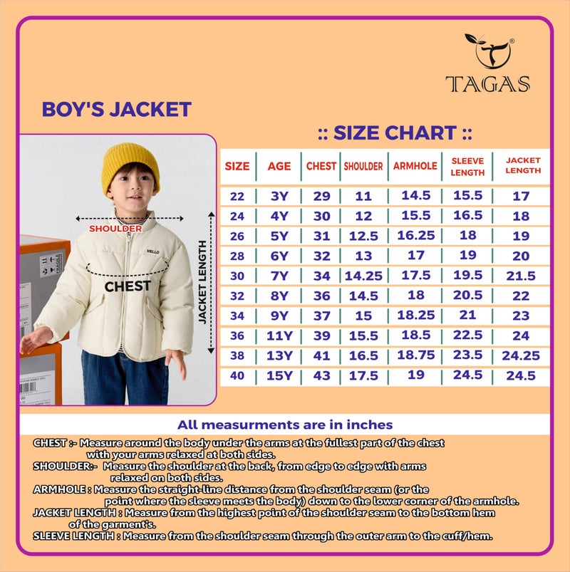 TAGAS Store Tagas Boys Jacket | Kids Boys & Girls Unisex Warm Full Sleeves Jacket | Winter Wear for Kids (MENDI) - Image 5