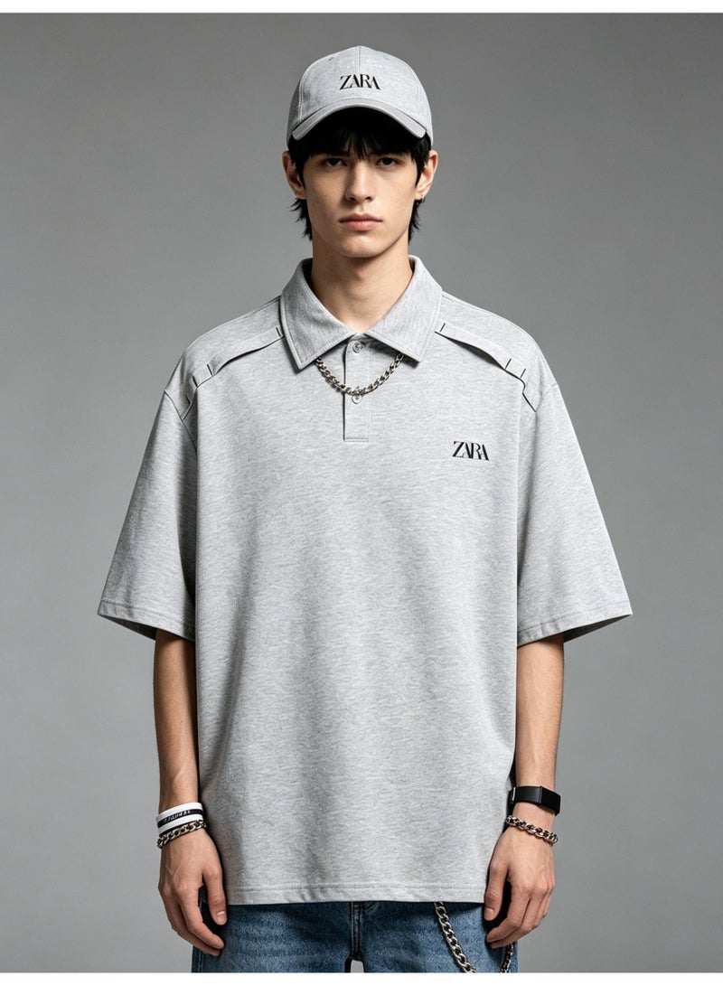 ZARA Polo shirts for men and women are loose and heavy in summer, and short-sleeved couples with lapels are casual tops. - Image 5