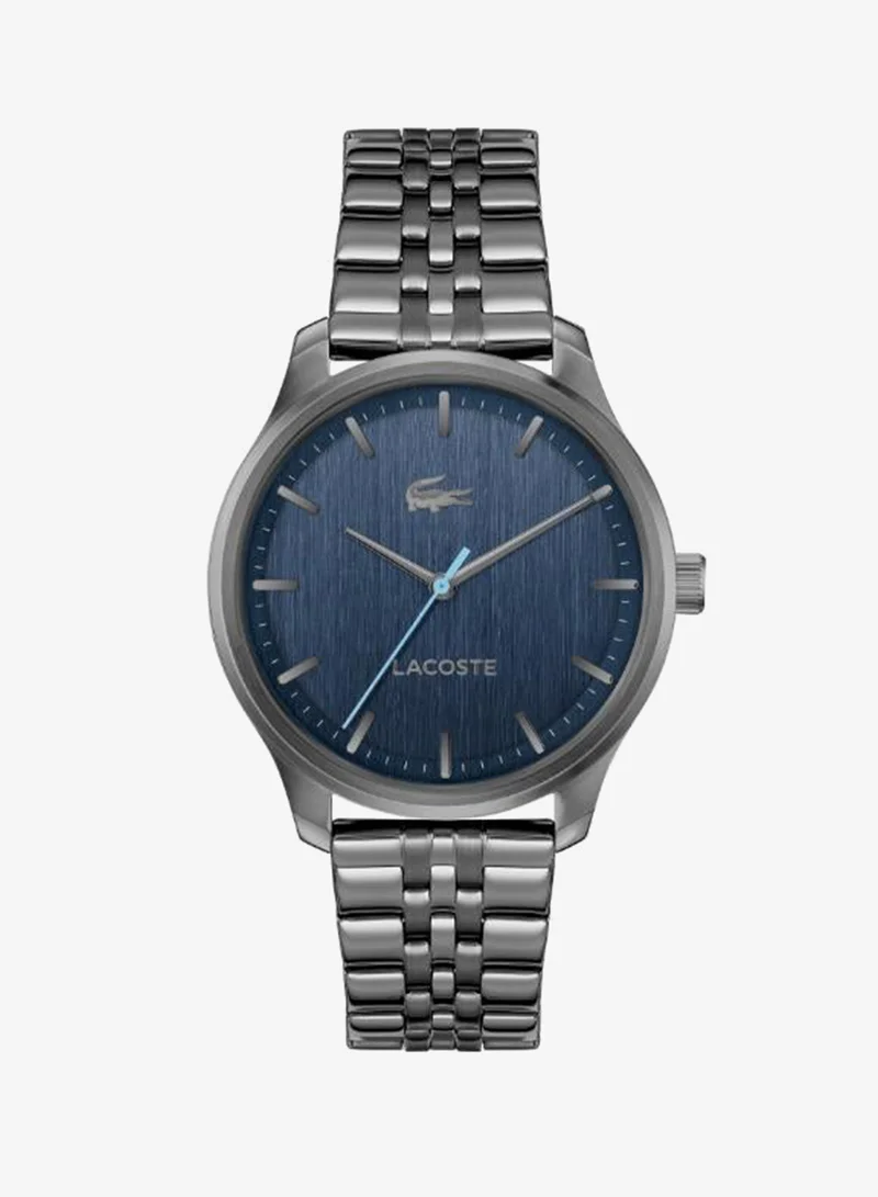Lacoste 3-Hand Lisbon Collection Quartz Movement Watch For Men With Grey Stainless Steel Bracelet - 2011371