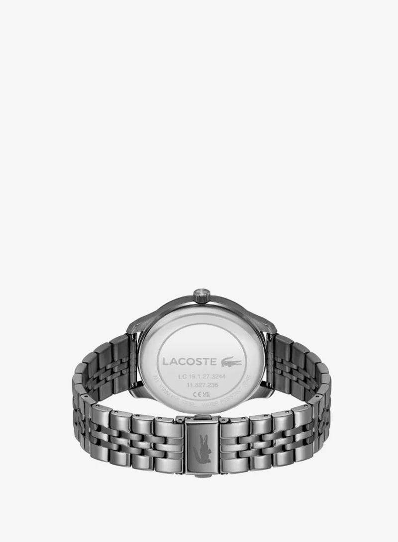 Lacoste 3-Hand Lisbon Collection Quartz Movement Watch For Men With Grey Stainless Steel Bracelet - 2011371