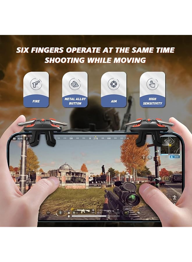 KASTWAVE Mobile Game Controller Colorful Trigger For Smartphones Sensitive Shooter Joysticks Aim And Fire Keys Compatible With Knives Out And Rules Of Survival For Iphone And Android - Image 2