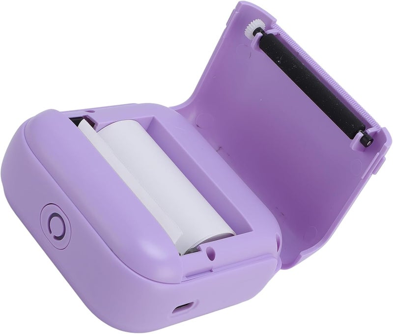 Dpofirs Printer, 203dpi Multi Purpose Wireless Tasche Printers Servant for School Shops (Purple) - Image 4