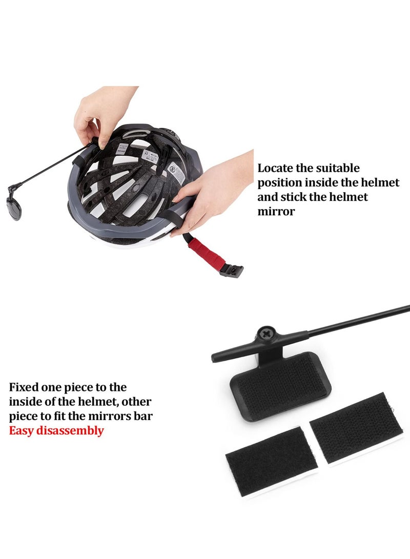Excefore مرآة خوذة الدراجة، مرآة خوذة دراجة قابلة للتعديل بالكامل للرؤية الخلفية لركوب الدراجات، مرآة أمان زجاجية فائقة الوضوح، مرآة زاوية واسعة للرؤية الخلفية للدراجة بزاوية 360 درجة (عبوتان) - Image 4