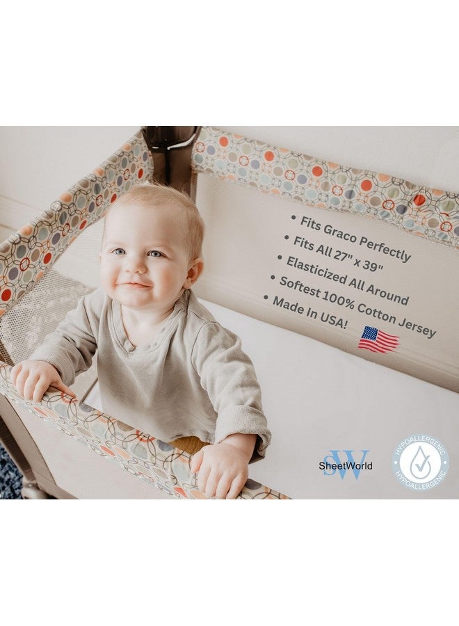 SHEETWORLD.COM Pack N Play Sheets Fitted 27 x 39, Compatible with Graco Pack N Play or Similar - 100% Jersey Cotton - Soft, Durable & Hypoallergenic, 2-Pack, Blue & Navy, by SheetWorld, Made in USA - Image 2