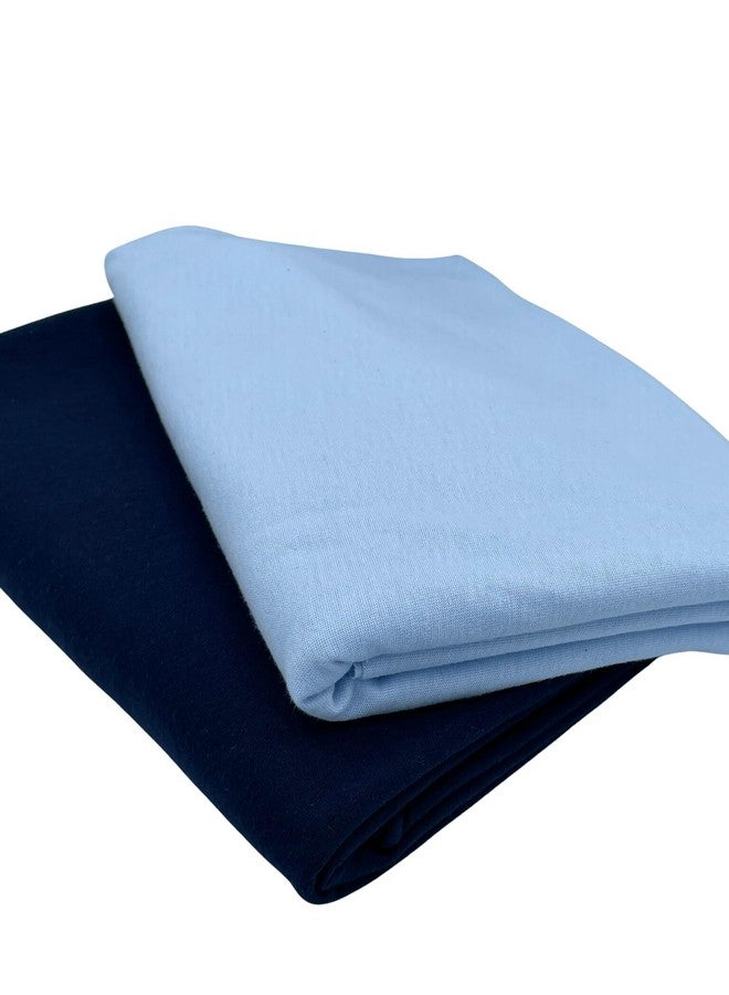 SHEETWORLD.COM Pack N Play Sheets Fitted 27 x 39, Compatible with Graco Pack N Play or Similar - 100% Jersey Cotton - Soft, Durable & Hypoallergenic, 2-Pack, Blue & Navy, by SheetWorld, Made in USA - Image 1