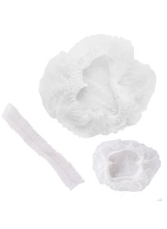 MiMi & BeiBei 100Pcs Bouffant Caps Surgical Head Caps Bouffant Non Woven Cap Dustproof and Disposable Caps Non Woven Shower Caps Disposable Hair Nets Surgical Caps White  - Image 2