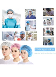 MiMi & BeiBei 100Pcs Bouffant Caps Surgical Head Caps Bouffant Non Woven Cap Dustproof and Disposable Caps Non Woven Shower Caps Disposable Hair Nets Surgical Caps White  - Image 5