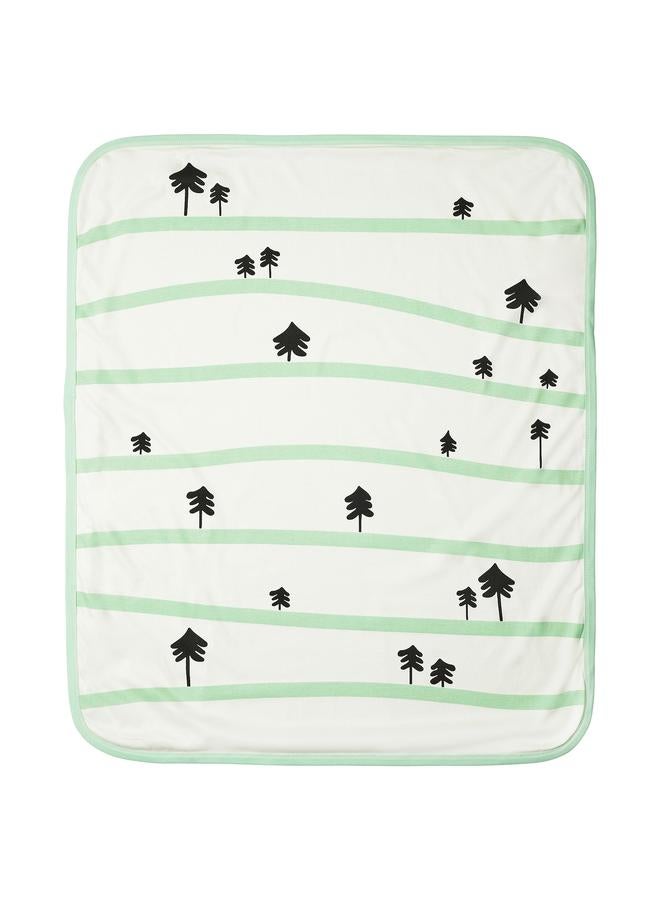 زبون بطانية، خضراء/نمط شجرة، 80×100 سم - Image 2