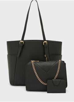 4 In 1 Handbag Set With Tote, Crossbody, Pouch And Cardholder