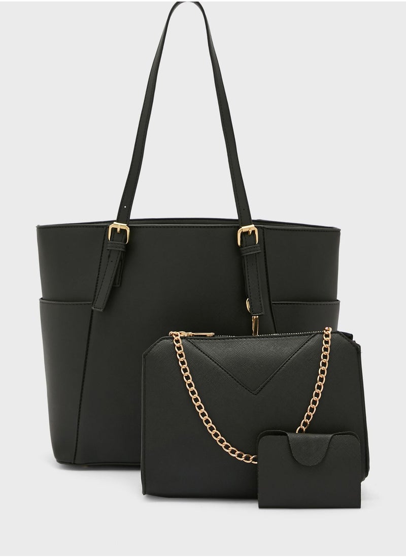 ELLA - 4 In 1 Handbag Set With Tote, Crossbody, Pouch And Cardholder - Image 1