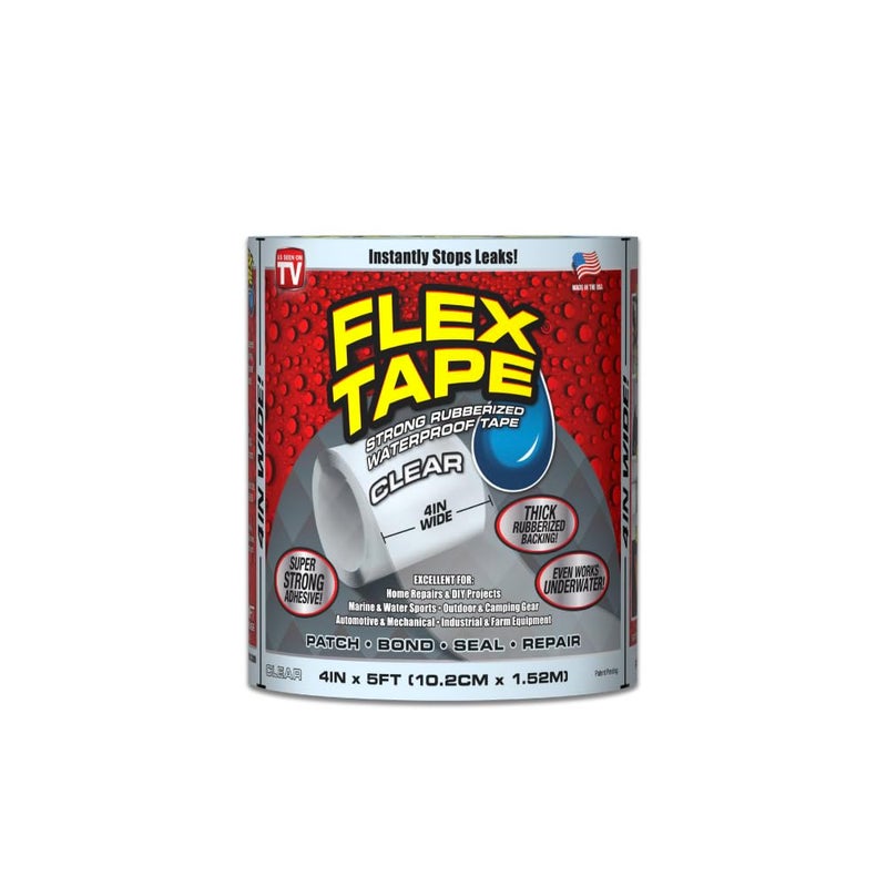 FLEX TAPE Flex Seal General Purpose Repair Tape, 4" X 1.67 Yds, Clear - Image 1