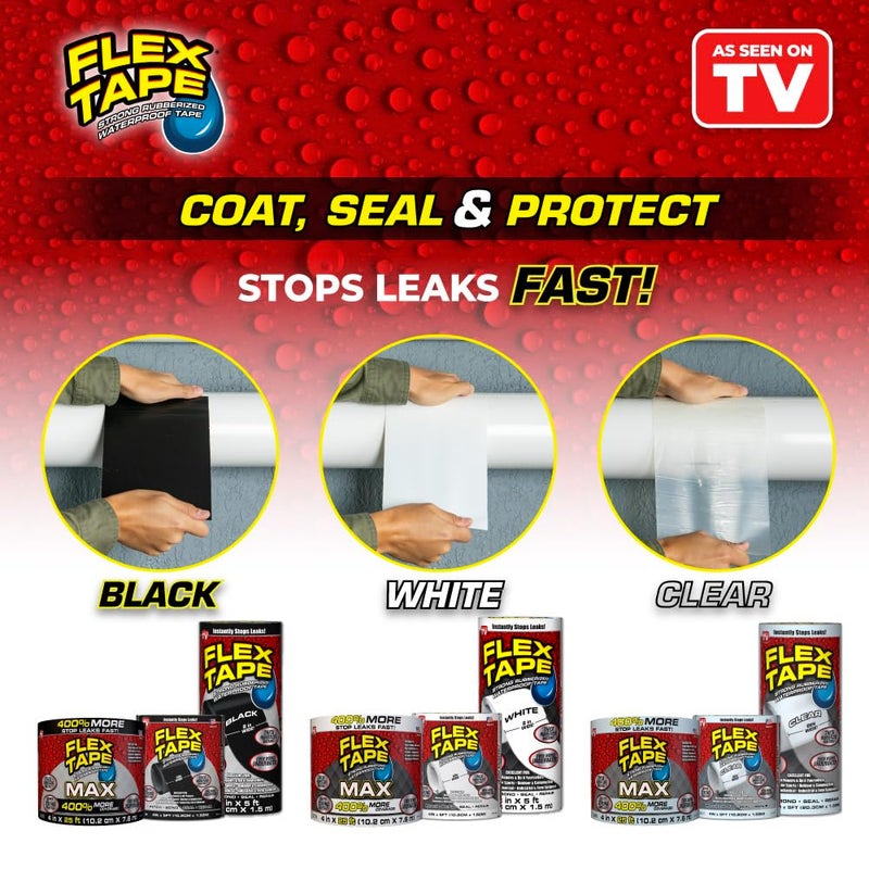 FLEX TAPE Flex Seal General Purpose Repair Tape, 4" X 1.67 Yds, Clear - Image 2
