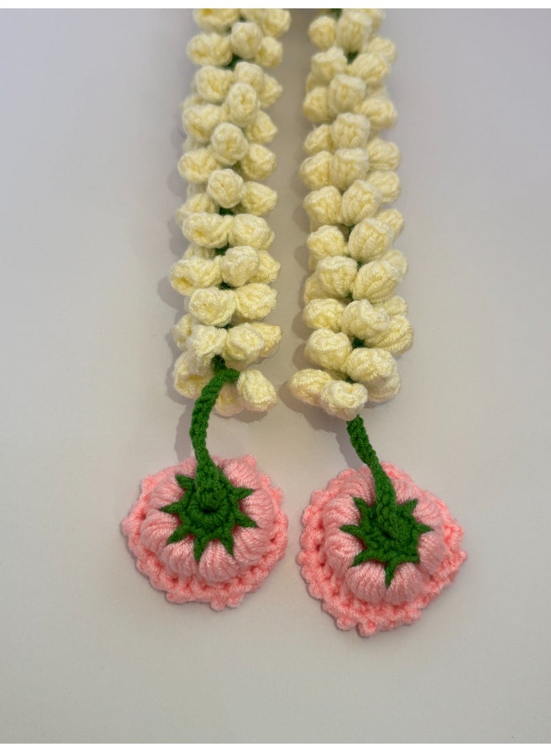 HerTouch Creations Handmade Crochet Lotus & Jasmine Gajra, Flower Hair Accessory for Women (1 Pc) - Image 5