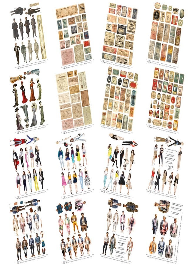 CrafTangles Precut Stickers - Fashion People (281 pcs) Peel and Stick, Printed Scrapbooking Stickers,Stickers for Notebooks,Diary, Journal,Laptop, Mobiles Multicolored Printed Stickers - Image 3