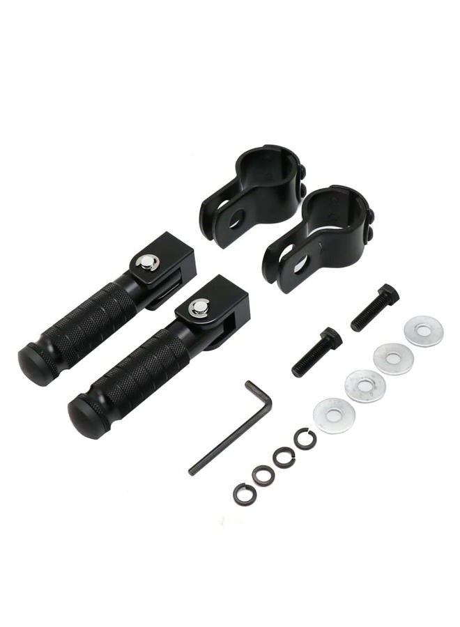 YWLUWEI M8 Motorcycle Foot Rests Fit 1.22-1.29in Motorbike Brackets Foldable Foot Pegs Front Footpeg Rear Footpeg Anti-Skid Rearsets Folded Footrest 90 Degree Fixed Folding Passenger Pedal Supports(Black) - Image 5