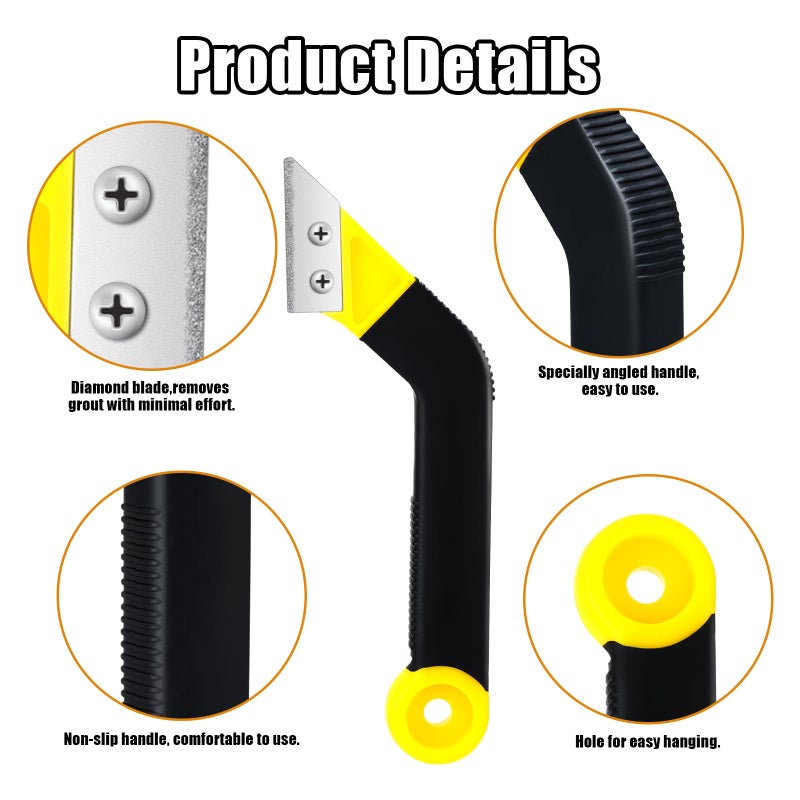 Blulu 11 Pcs Grout Float Sets Include 9.5 x 4 Inch Molded Rubber Grout Float, 6 Sponge, Angled Tile Saw with 3 Blades Replacement, Removal Tool for Masonry Stucco Drywall Concrete (Black) - Image 3