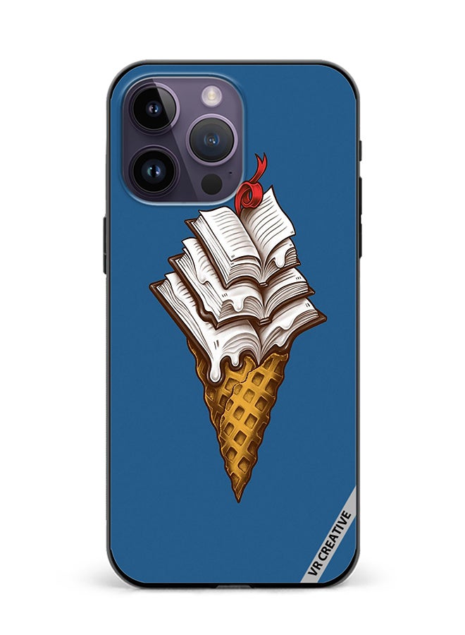 VR CREATIVE Protective Case Cover For Apple iPhone 15 Pro Book Icecream Design Multicolour - Image 1