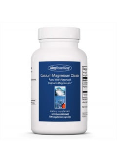 Allergy Research Group Calcium Magnesium Citrate Supplement - Bone Health, with Calcium Citrate, Pure, Well-Absorbed, Vegetarian Capsules - 100 Count  - Image 1